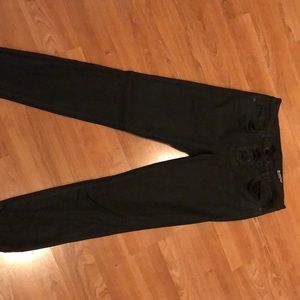 Black high waisted lace up jeans